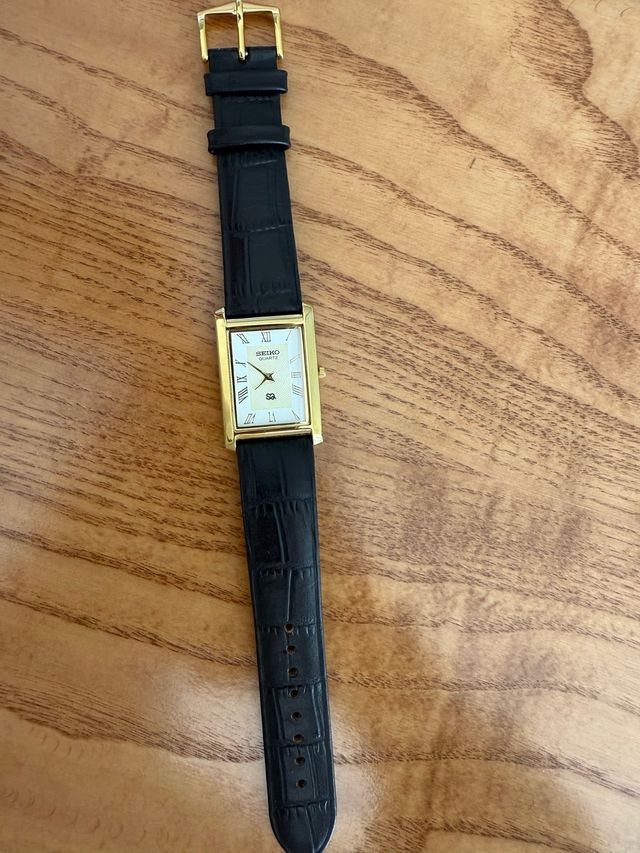 Orologio Seiko Tank Vintage Oro Marrone