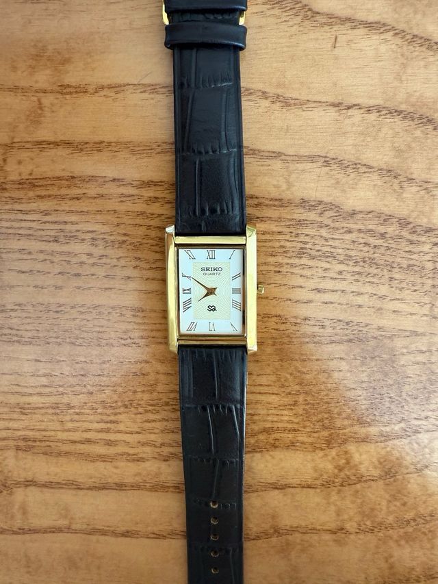 Orologio Seiko Tank Vintage Oro Marrone