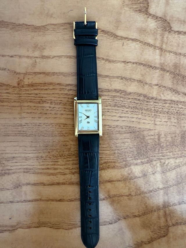 Orologio Seiko Tank Vintage Oro Marrone