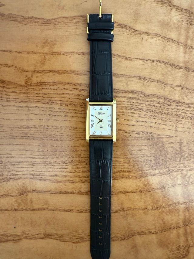 Orologio Seiko Tank Vintage Oro Marrone