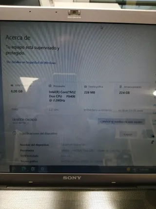 Ordenador portátil Sony Vaio gris/plateado