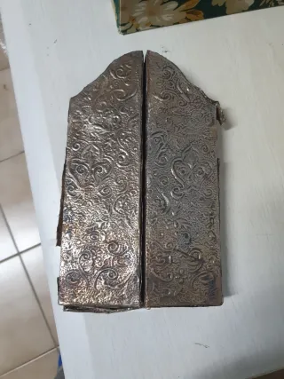 Tríptico religioso antiguo 29x25