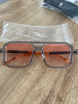 Gafas de Sol Retro Marrón y Rosa