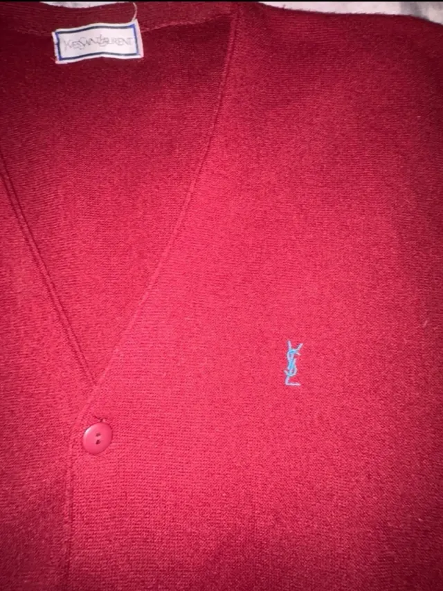 Cardigan Yves Saint Laurent (YSL) vintage bordeaux