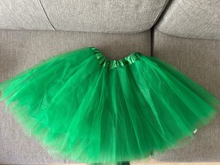 Falda de tul infantil verde