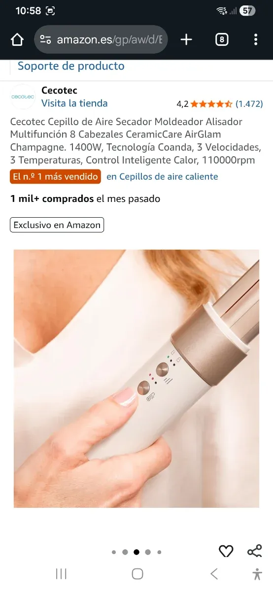 Secador Cecotec 8 cabezales multifunción