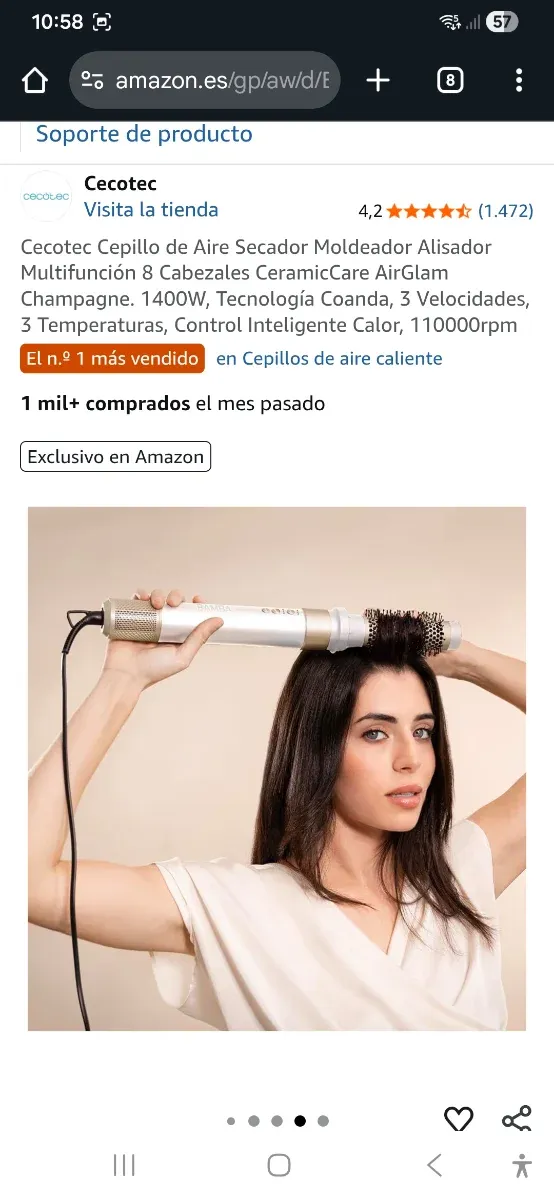 Secador Cecotec 8 cabezales multifunción