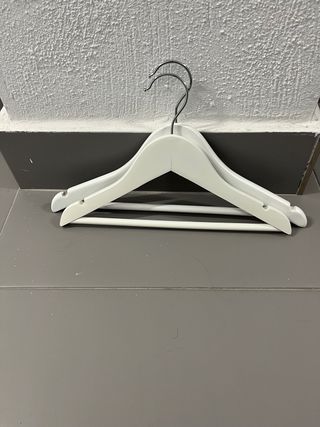 24 Perchas Madera Niños Blancas