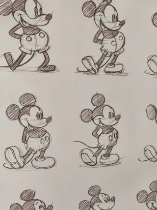 Cuadro Bocetos Mickey Mouse Habitación Infantil