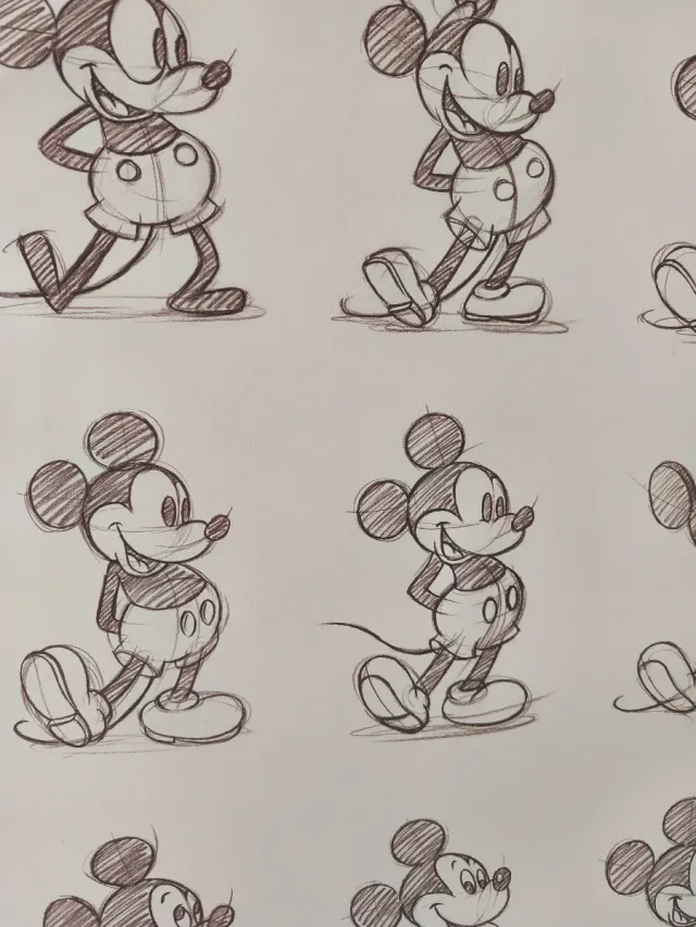 Cuadro Bocetos Mickey Mouse Habitación Infantil