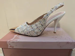 Zapatos Colour Cherie tacón dorado multicolor