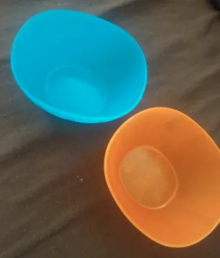 Cuencos Ikea Naranja y Azul Claro 200ml