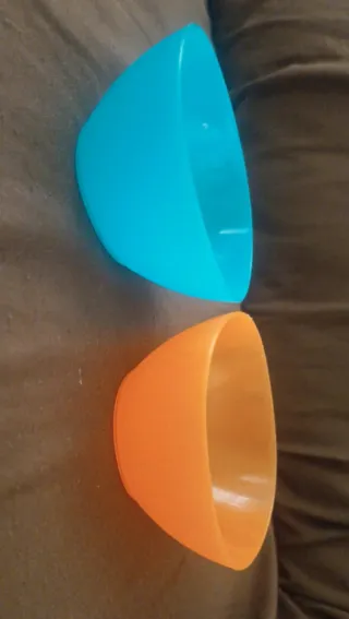 Cuencos Ikea Naranja y Azul Claro 200ml