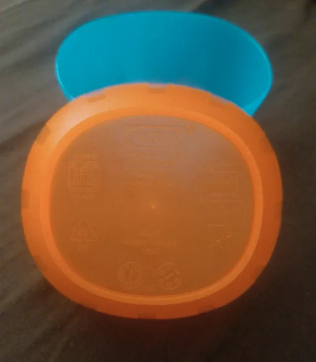 Cuencos Ikea Naranja y Azul Claro 200ml