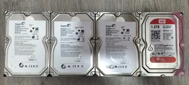 4 Discos Duros 1TB Seagate y WD