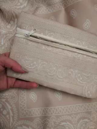 Borsa mare donna beige con fantasia pois