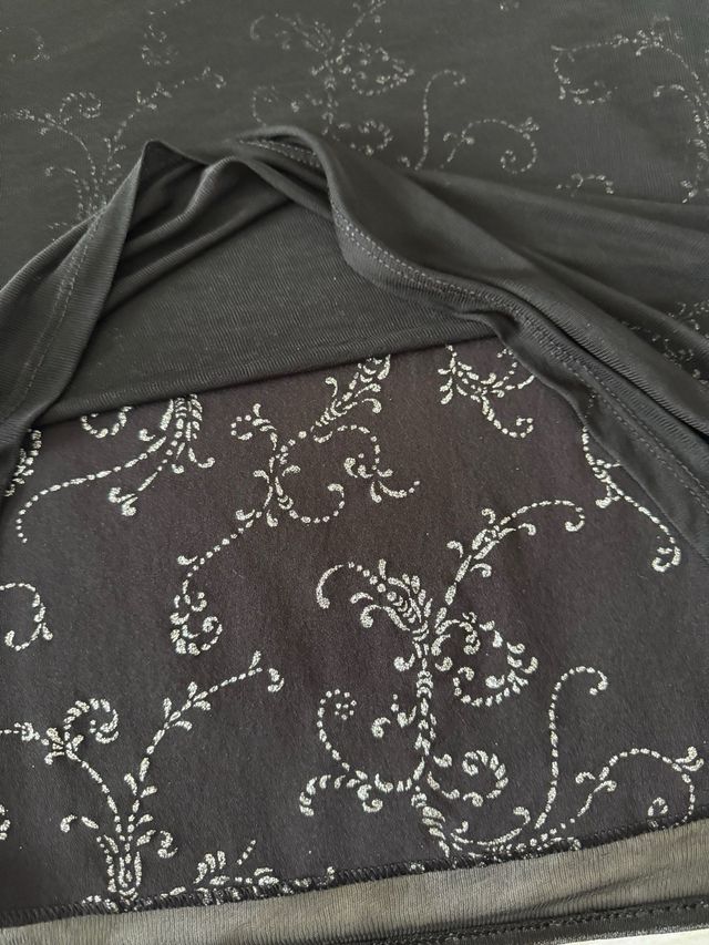 Vestido fiesta CORTEFIEL negro plateado.