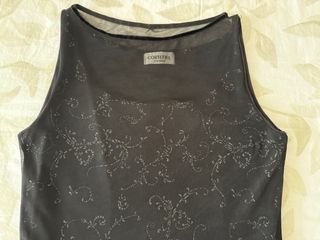 Vestido fiesta CORTEFIEL negro plateado.