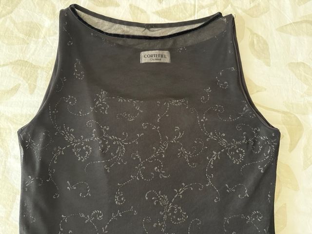 Vestido fiesta CORTEFIEL negro plateado.