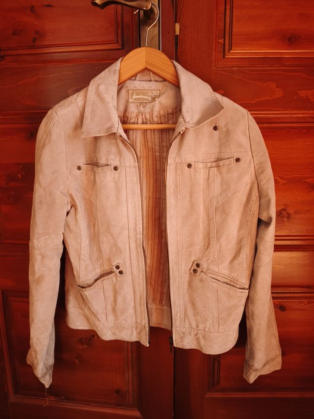 Chaqueta de Ante Stradivarius Talla L Beige