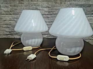 Coppia Lampade Vetro Murano
