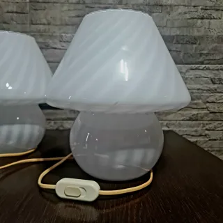 Coppia Lampade Vetro Murano