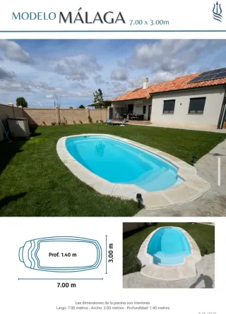 Piscinas de poliéster tamaños grandes