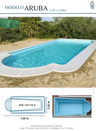 Piscinas de poliéster tamaños grandes