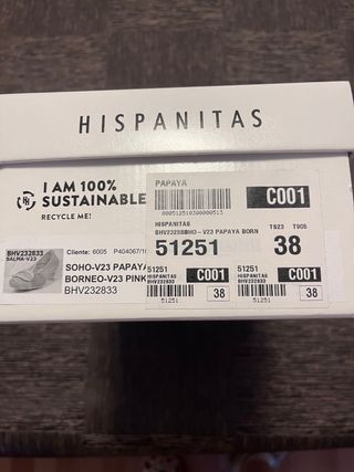 Zapatos Hispanitas T.38 Naranja/Rosa