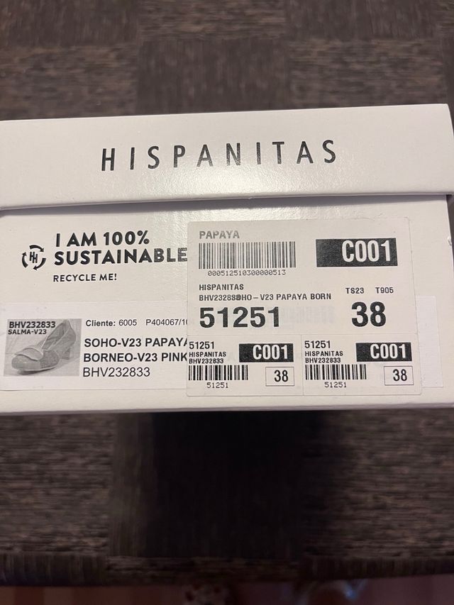 Zapatos Hispanitas T.38 Naranja/Rosa