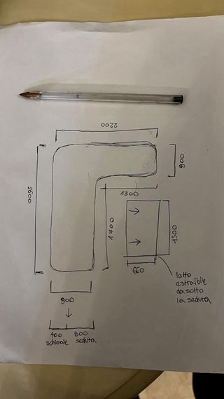 Divano angolare in pelle beige con letto estraibil