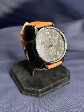 Orologio Geneva Quarzo Pelle Marrone Nero