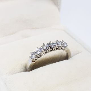 Anillo Oro Blanco 18K 6 Diamantes 0.66ct