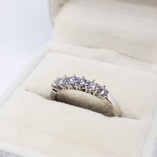 Anillo Oro Blanco 18K 6 Diamantes 0.66ct