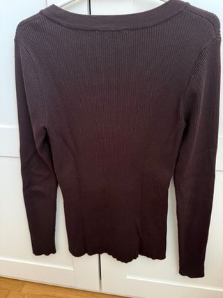 Camiseta Morgan manga larga cuello pico botones