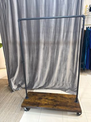 Burro Perchero Industrial Madera y Metal