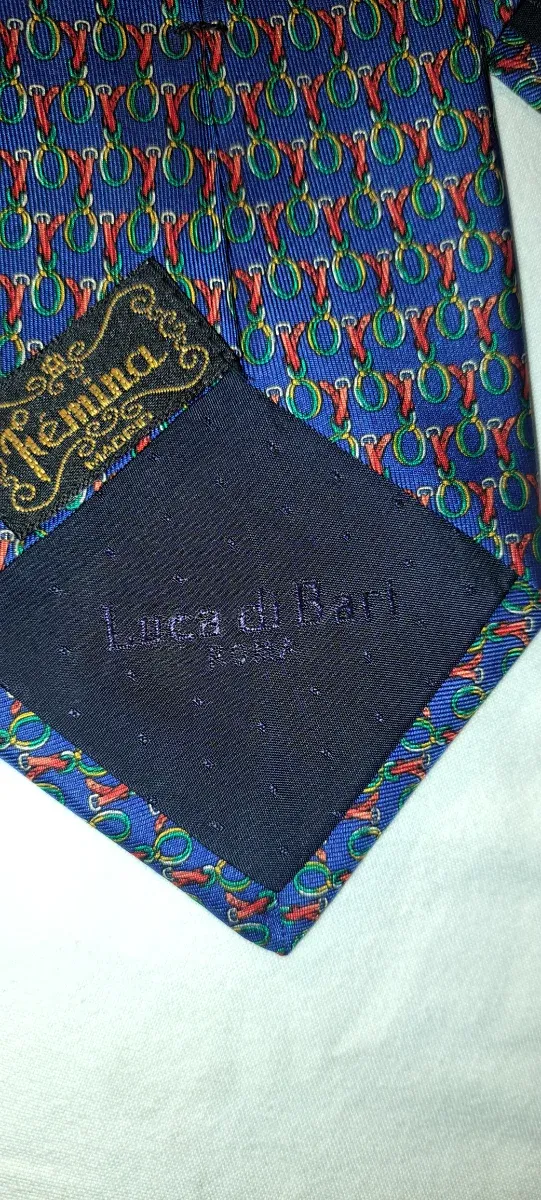 2 Corbatas Seda Luca di Bari Azul/Rojo