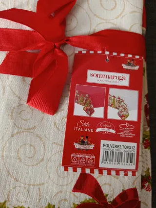 Tovaglia natalizia Sommaruga in cotone da 12 posti