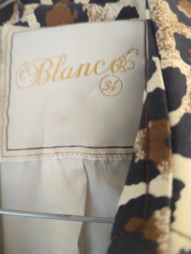 Gabardina estampado leopardo Blanco Talla M