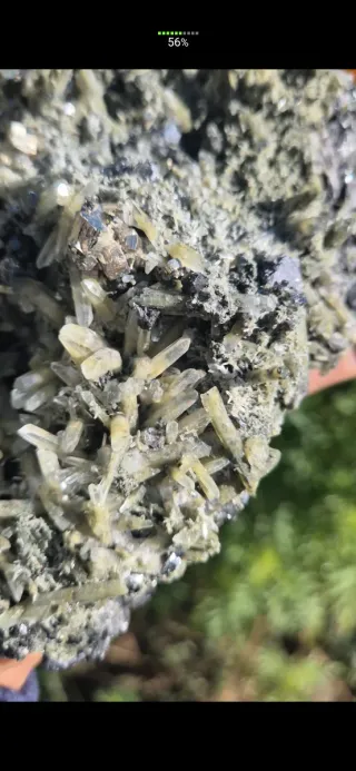 Mineral Cuarzo prasio, Pirita y Galena