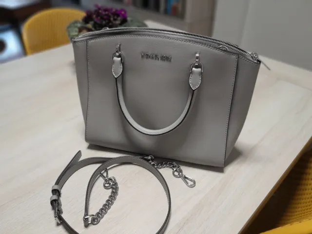 Bolso Michael Kors Ellis Grande Cuero Gris