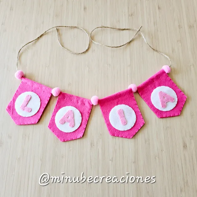 Guirnalda de banderines Nombre FIELTRO