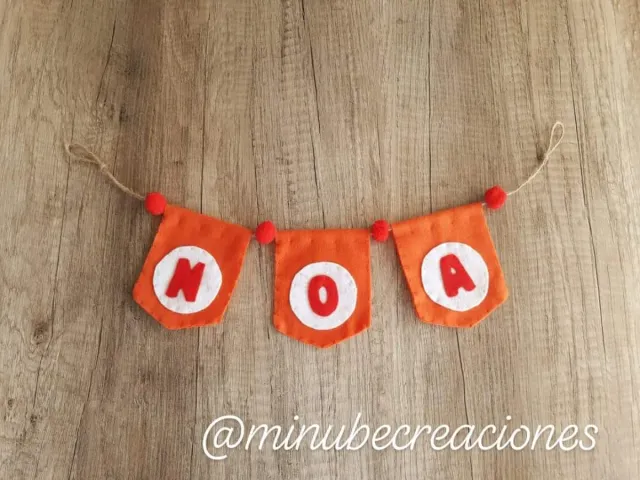 Guirnalda de banderines Nombre FIELTRO