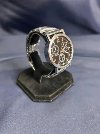 Orologio Quarzo Metallo Quadrante Nero