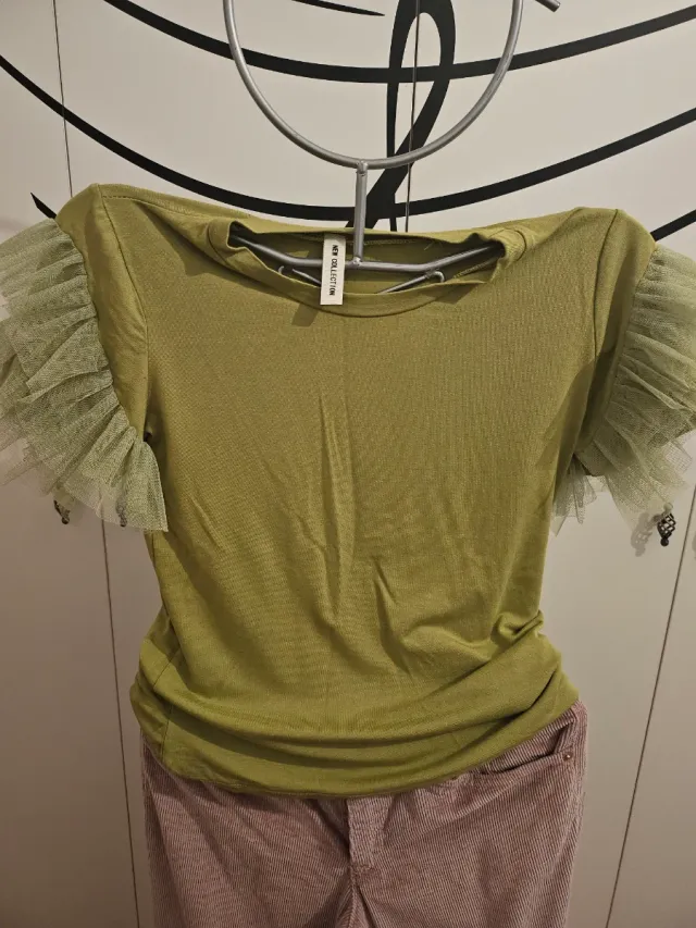 Conjunto Top Verde y Pantalón Rosa