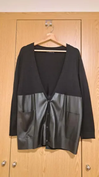 Chaqueta Zara Punto y Polipiel