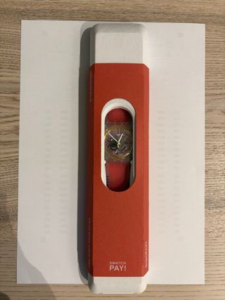 Reloj Swatch Transparente Rosa y Amarillo