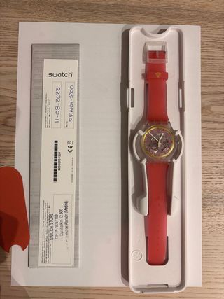 Reloj Swatch Transparente Rosa y Amarillo