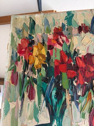 Quadro floreale olio su tela