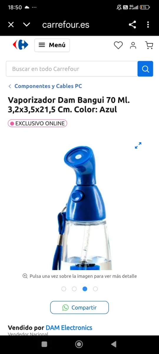 Pulverizador de viaje azul